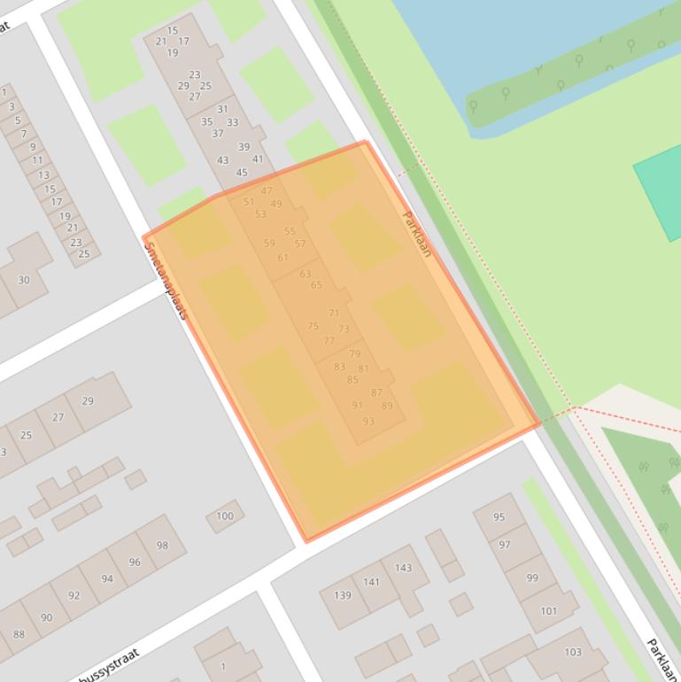 Kaart van postcodegebied 4102EB.