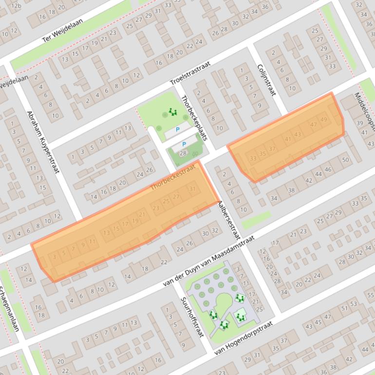 Kaart van postcodegebied 4102EL.