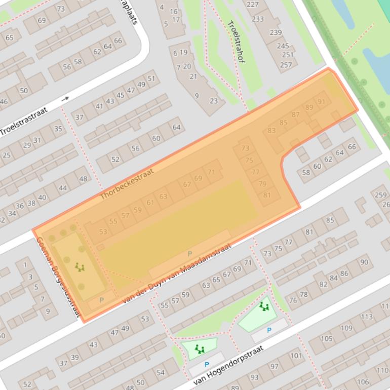 Kaart van postcodegebied 4102EM.