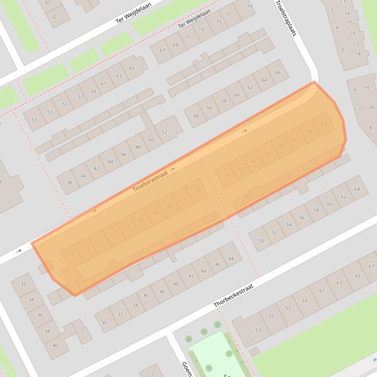 Kaart van postcodegebied 4102ET.