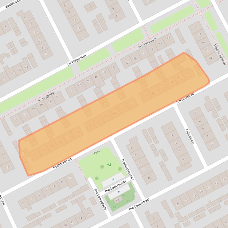 Kaart van postcodegebied 4102EV.