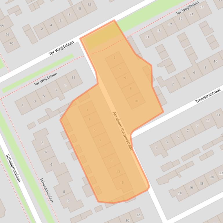 Kaart van postcodegebied 4102EX.