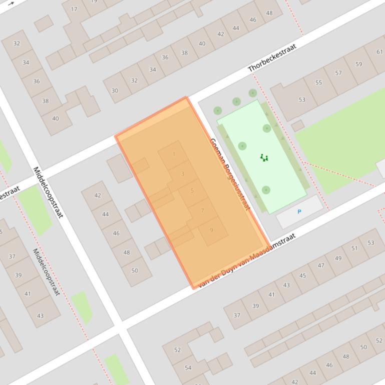 Kaart van postcodegebied 4102GA.