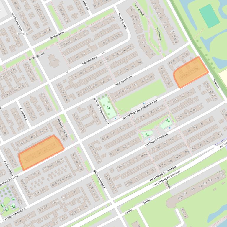 Kaart van postcodegebied 4102GE.