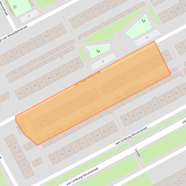 Kaart van postcodegebied 4102GK.