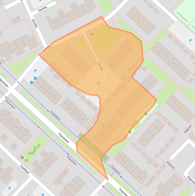 Kaart van postcodegebied 4102HZ.