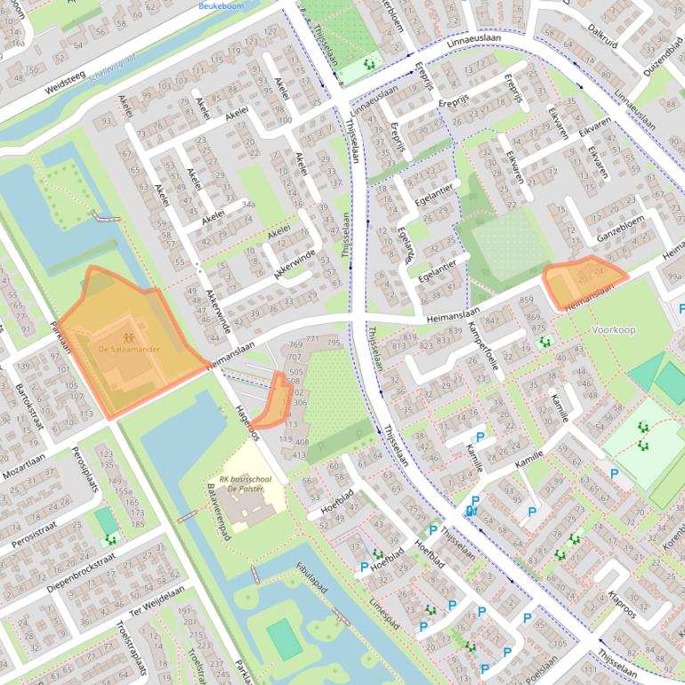 Kaart van postcodegebied 4102JA.