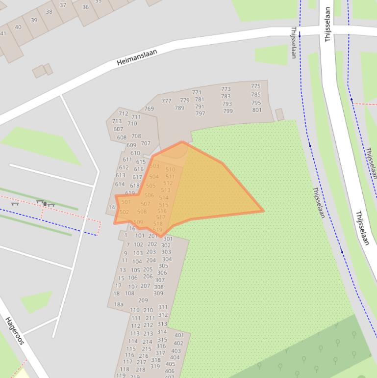 Kaart van postcodegebied 4102JG.