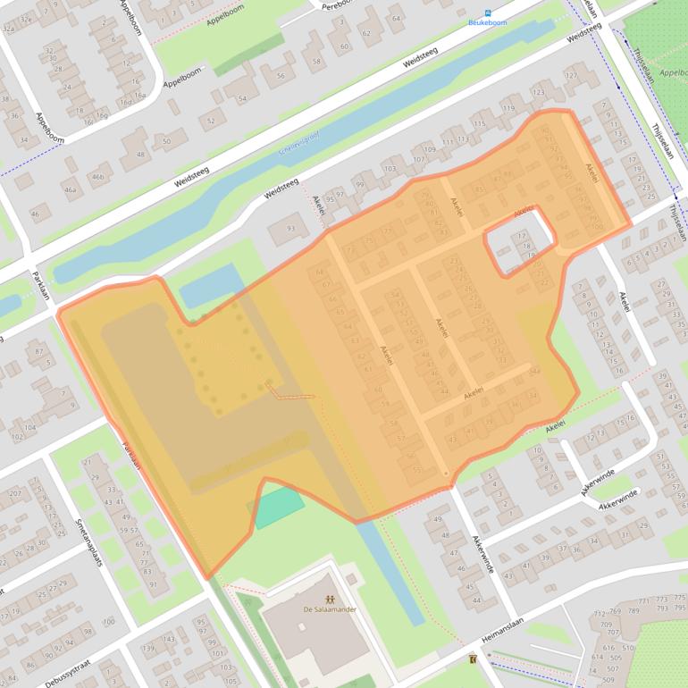 Kaart van postcodegebied 4102JM.