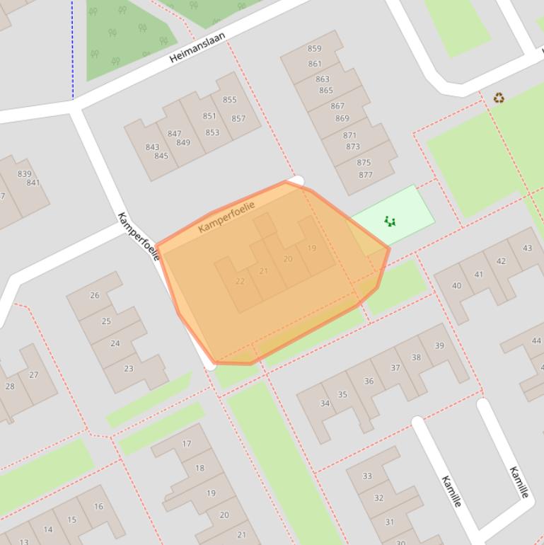 Kaart van postcodegebied 4102JW.