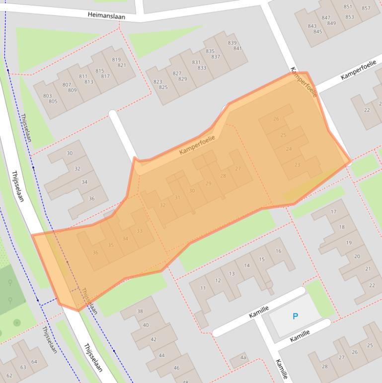 Kaart van postcodegebied 4102JX.