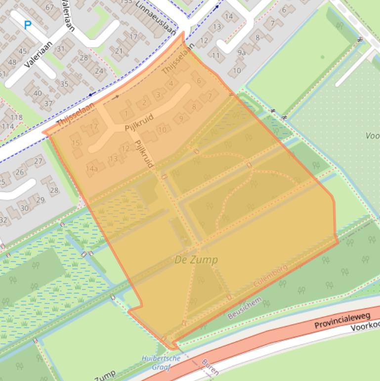 Kaart van postcodegebied 4102KE.