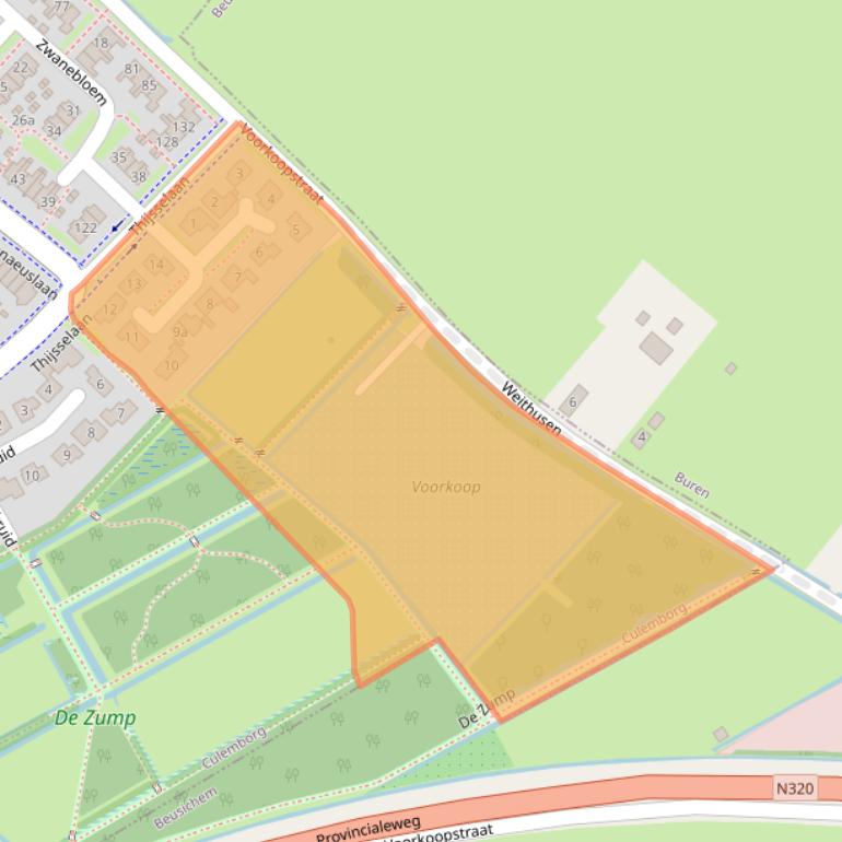 Kaart van postcodegebied 4102KG.
