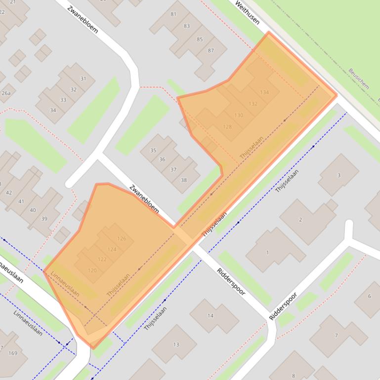 Kaart van postcodegebied 4102LD.