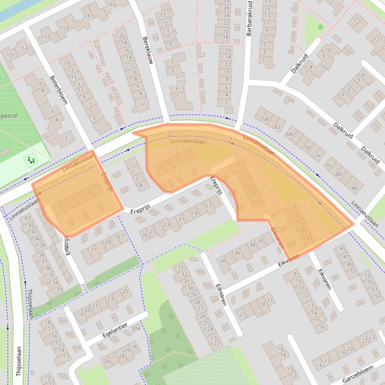Kaart van postcodegebied 4102LE.