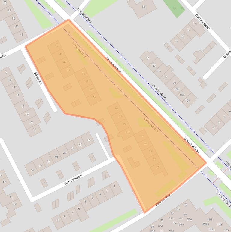 Kaart van postcodegebied 4102LG.