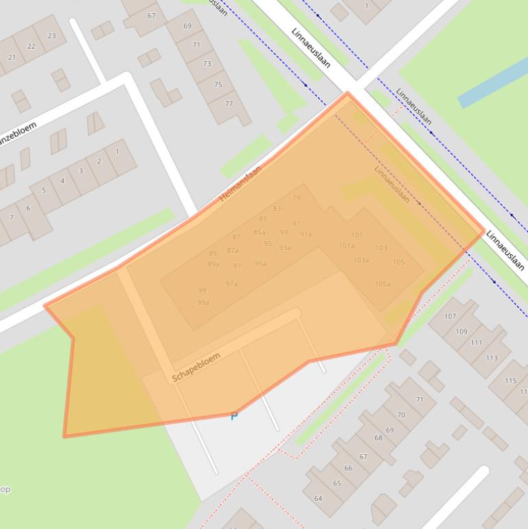 Kaart van postcodegebied 4102LH.