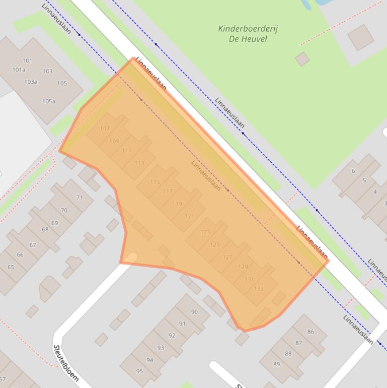 Kaart van postcodegebied 4102LJ.