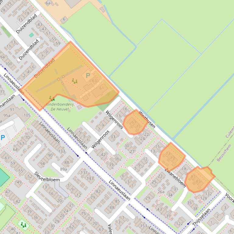 Kaart van postcodegebied 4102NV.