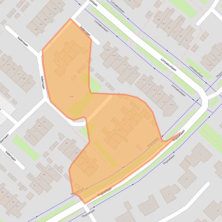Kaart van postcodegebied 4102VE.