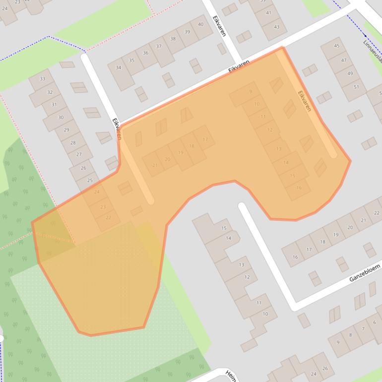 Kaart van postcodegebied 4102XE.