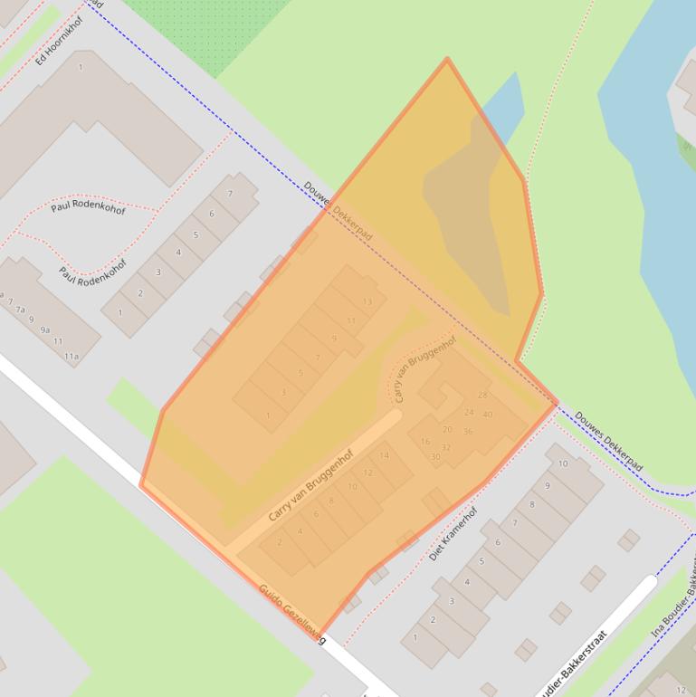 Kaart van postcodegebied 4103VJ.