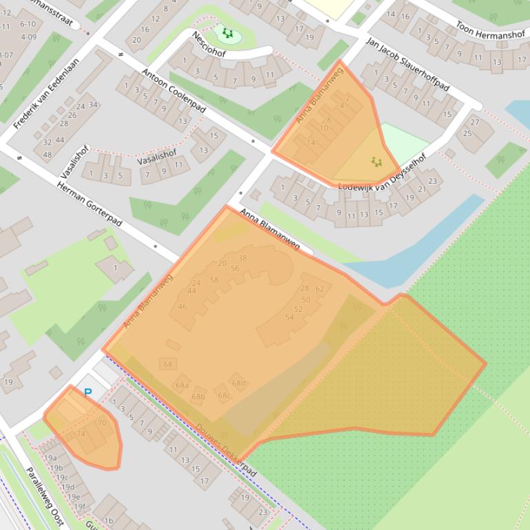 Kaart van postcodegebied 4103WJ.