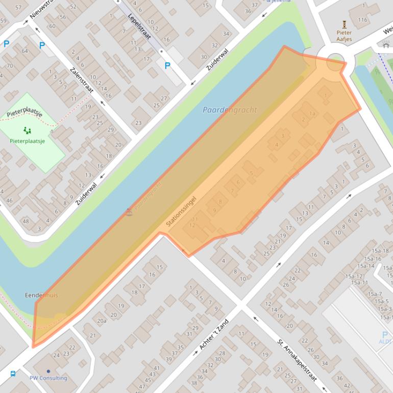 Kaart van postcodegebied 4103XJ.