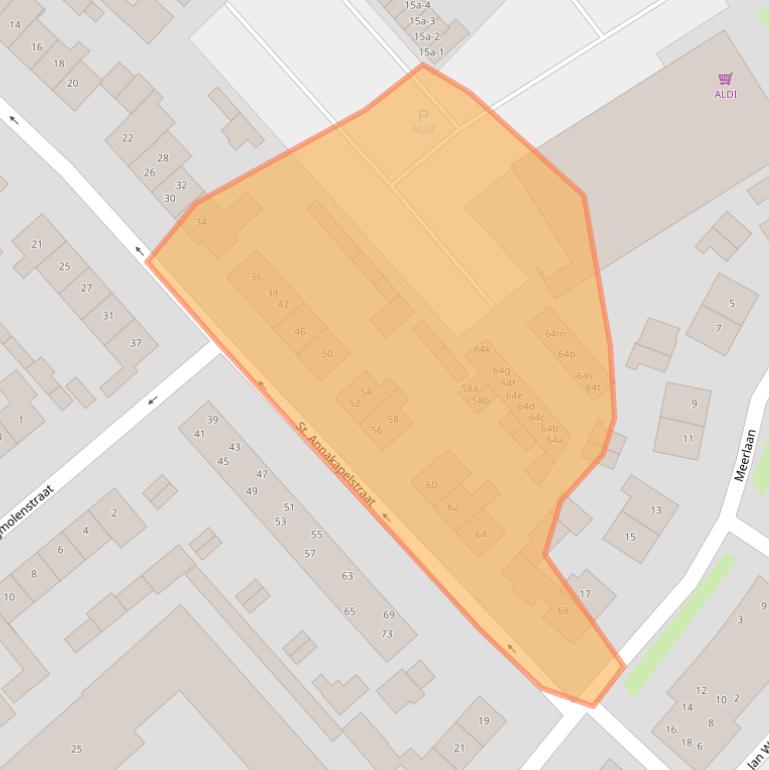 Kaart van postcodegebied 4103XV.