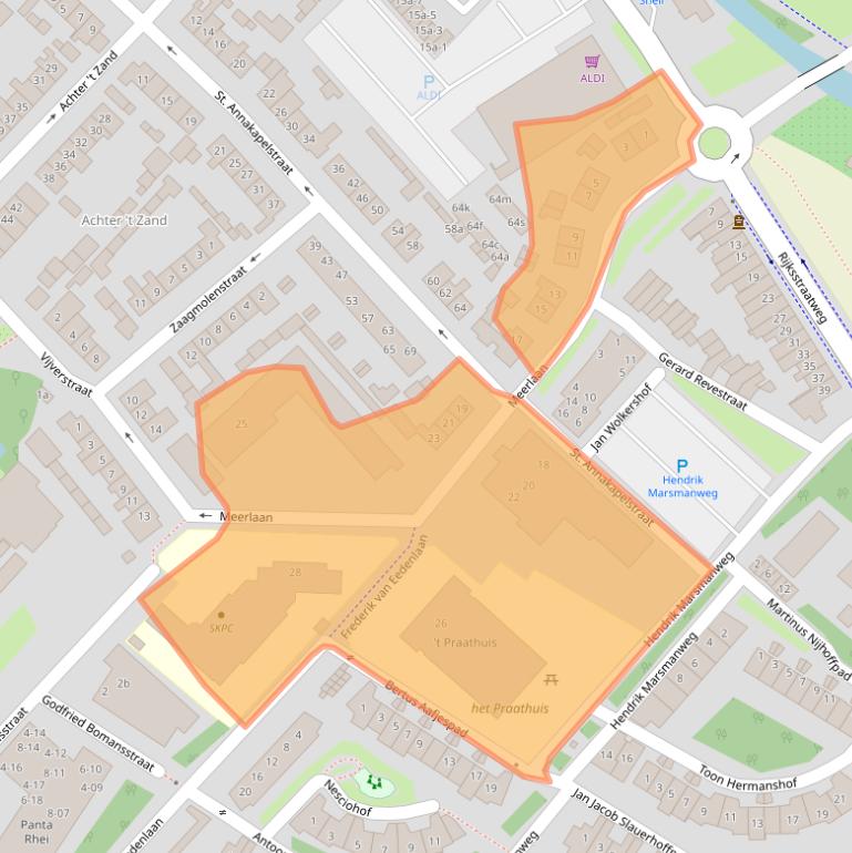 Kaart van postcodegebied 4103XZ.