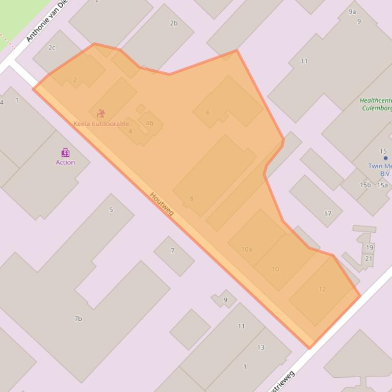 Kaart van postcodegebied 4104AB.