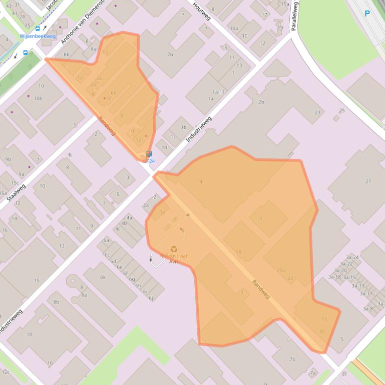 Kaart van postcodegebied 4104AC.