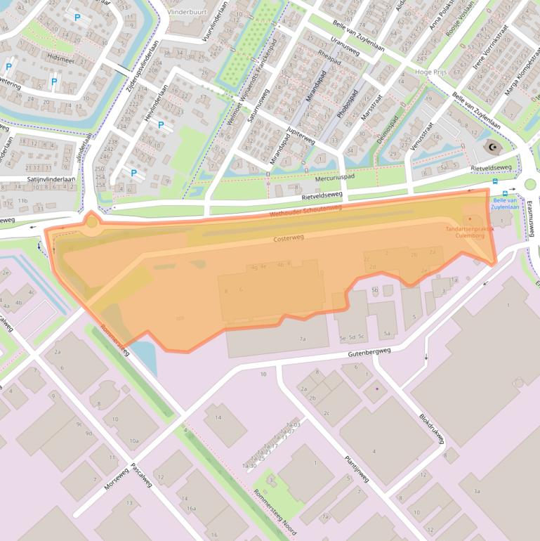 Kaart van postcodegebied 4104AJ.