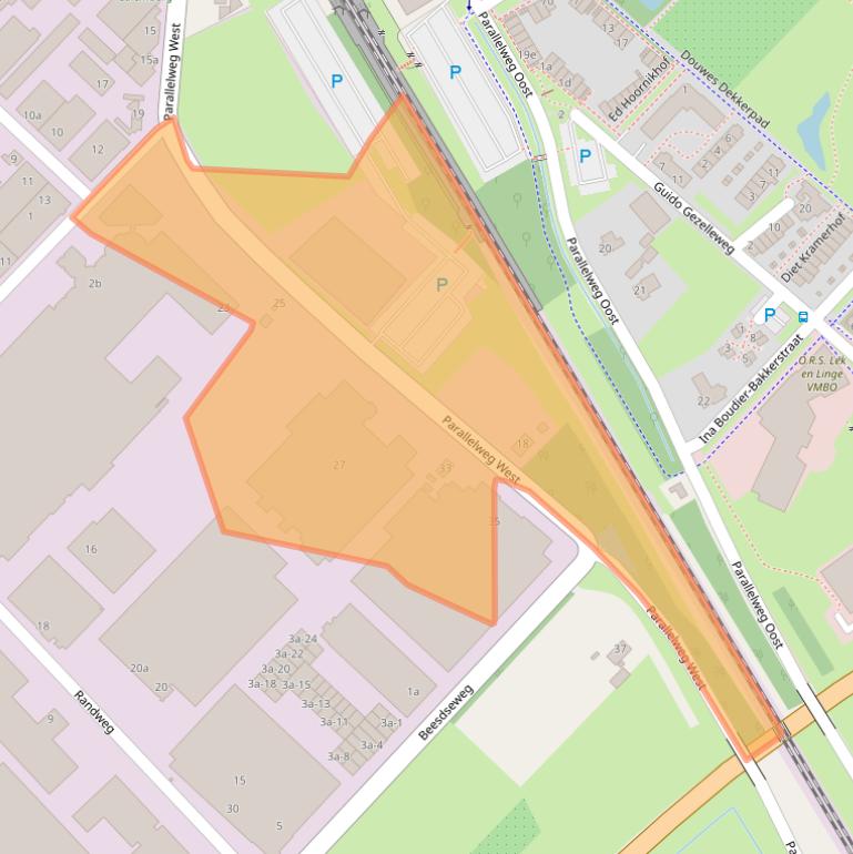 Kaart van postcodegebied 4104AZ.