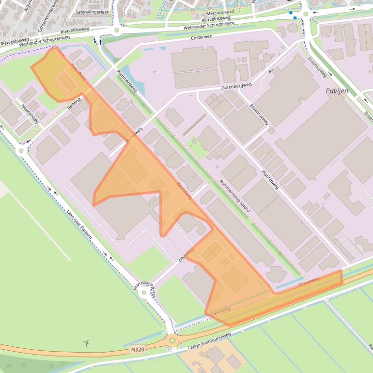 Kaart van postcodegebied 4104BE.