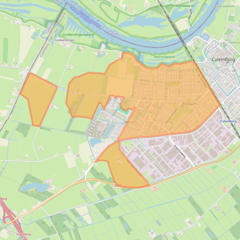 Kaart van postcodegebied 4105.