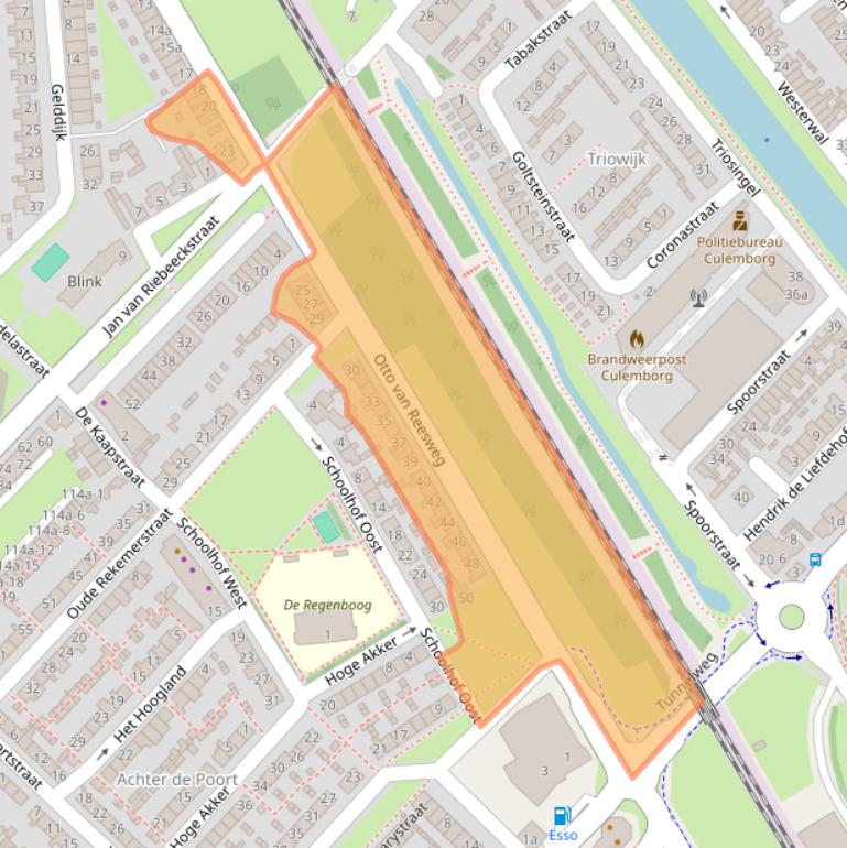Kaart van postcodegebied 4105AB.