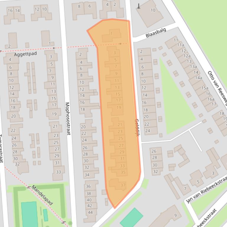 Kaart van postcodegebied 4105AD.