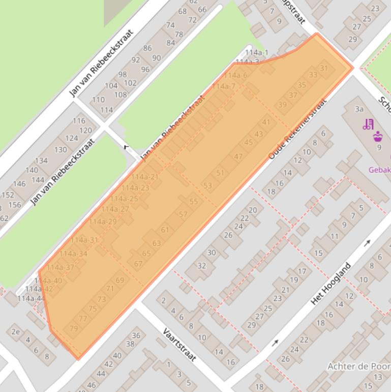 Kaart van postcodegebied 4105AJ.