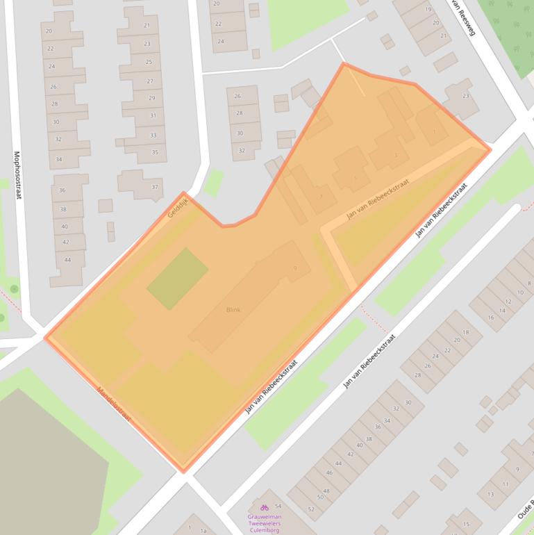 Kaart van postcodegebied 4105BA.