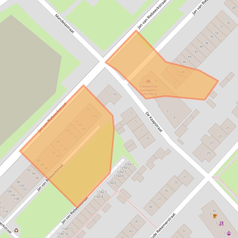 Kaart van postcodegebied 4105BC.