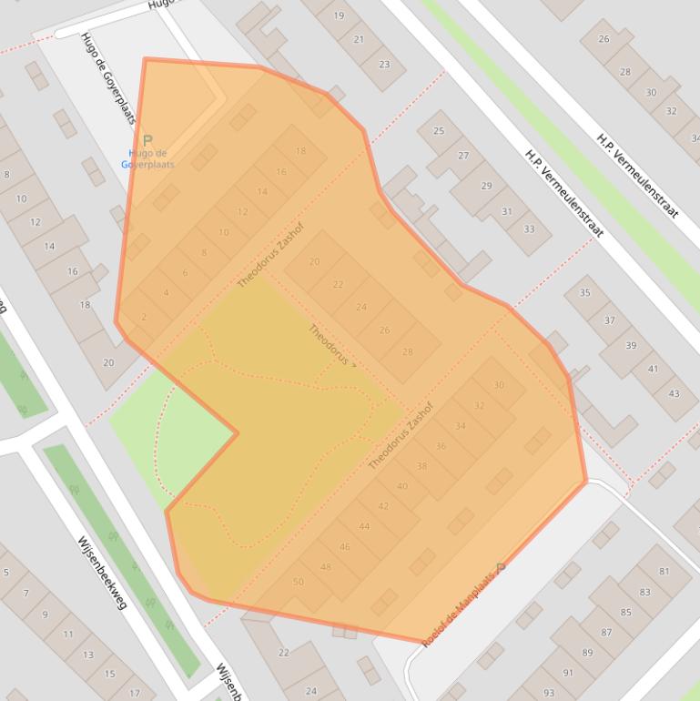 Kaart van postcodegebied 4105BN.