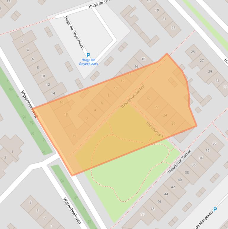 Kaart van postcodegebied 4105BP.