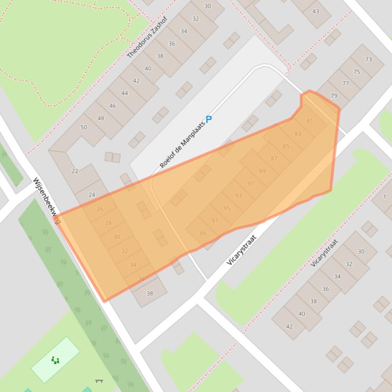 Kaart van postcodegebied 4105BT.