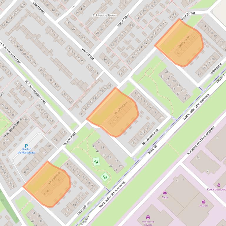 Kaart van postcodegebied 4105CC.