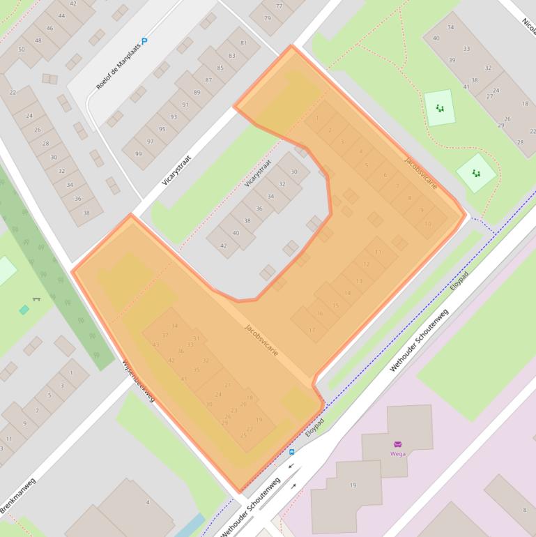 Kaart van postcodegebied 4105CT.