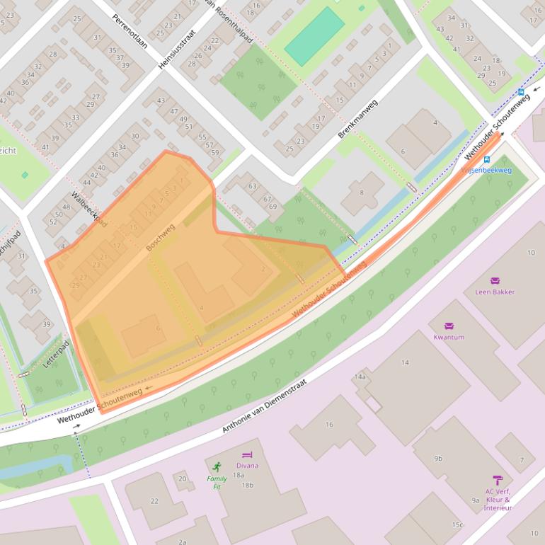 Kaart van postcodegebied 4105DL.