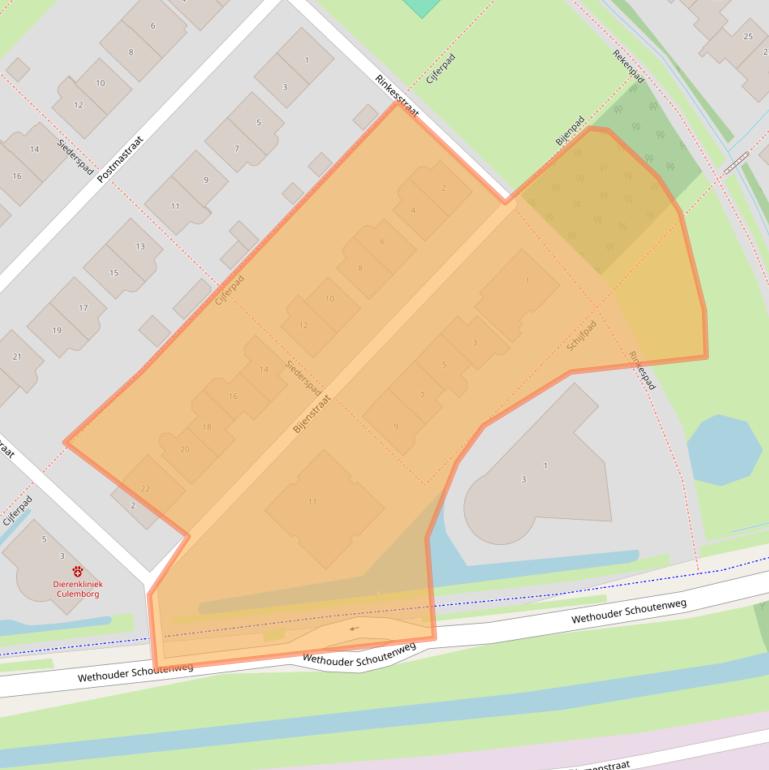 Kaart van postcodegebied 4105DX.