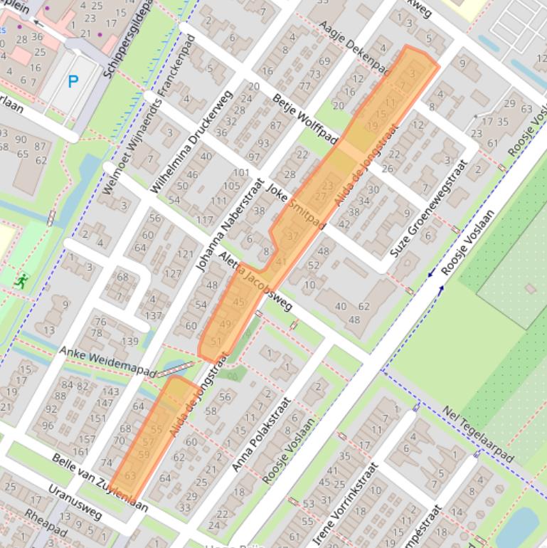 Kaart van postcodegebied 4105EC.