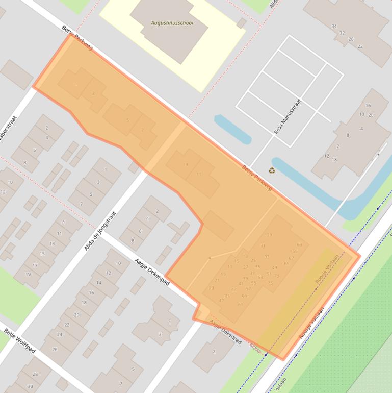 Kaart van postcodegebied 4105EE.